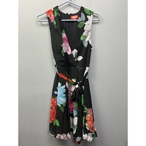 KIRNA ZABETE AT TARGET Dress Womens Size 6 Black Multicolor Floral Sleeveless